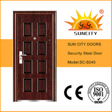 Top Sale 8 Panel Security Steel Doors Design (SC-S040)